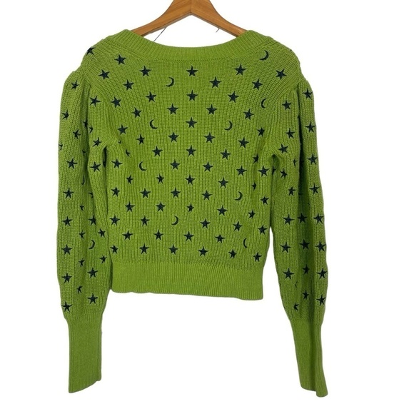 Green Star & Moon Sweater Women's Size M - Picture 2 of 3